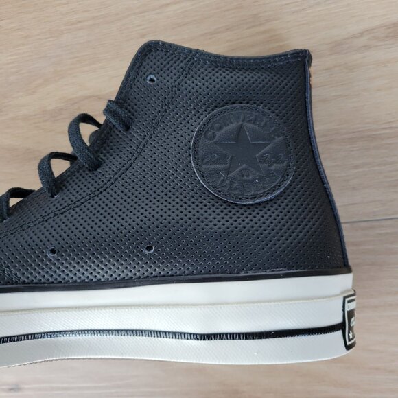 ⭐Converse Chuck 70 Hi Size 6 Men Shoes Black Leather Premium Sneakers A08637C - Picture 5 of 10